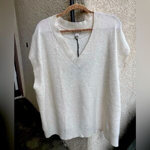Elegant Cream V-Neck Women's Top